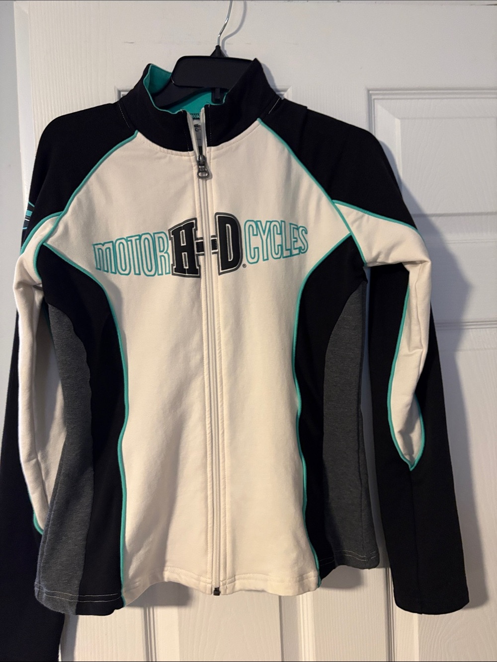 Harley-Davidson woman’s  Cream & Black Zip-Front Jacket